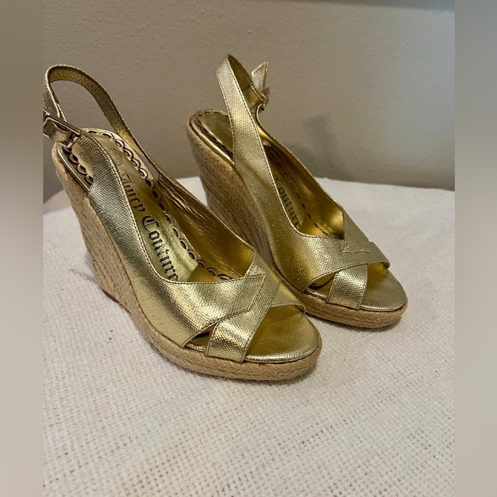 Juicy Couture Metallic Gold Wedges